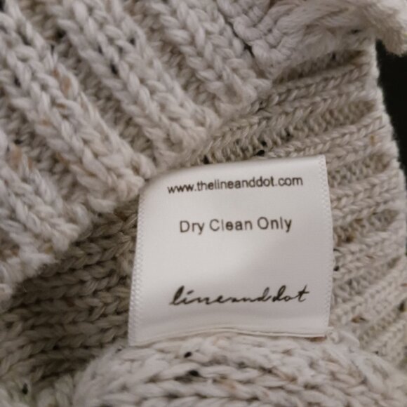 NEW Line & Dot Daria Fringe Trim Mini Sweater Dress, Size Large in Ivory - Picture 16 of 16